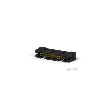 Te Connectivity Board Connector, 2 Row(S), Male, Straight, Solder Terminal, Black Insulator, Plug 2-111446-0